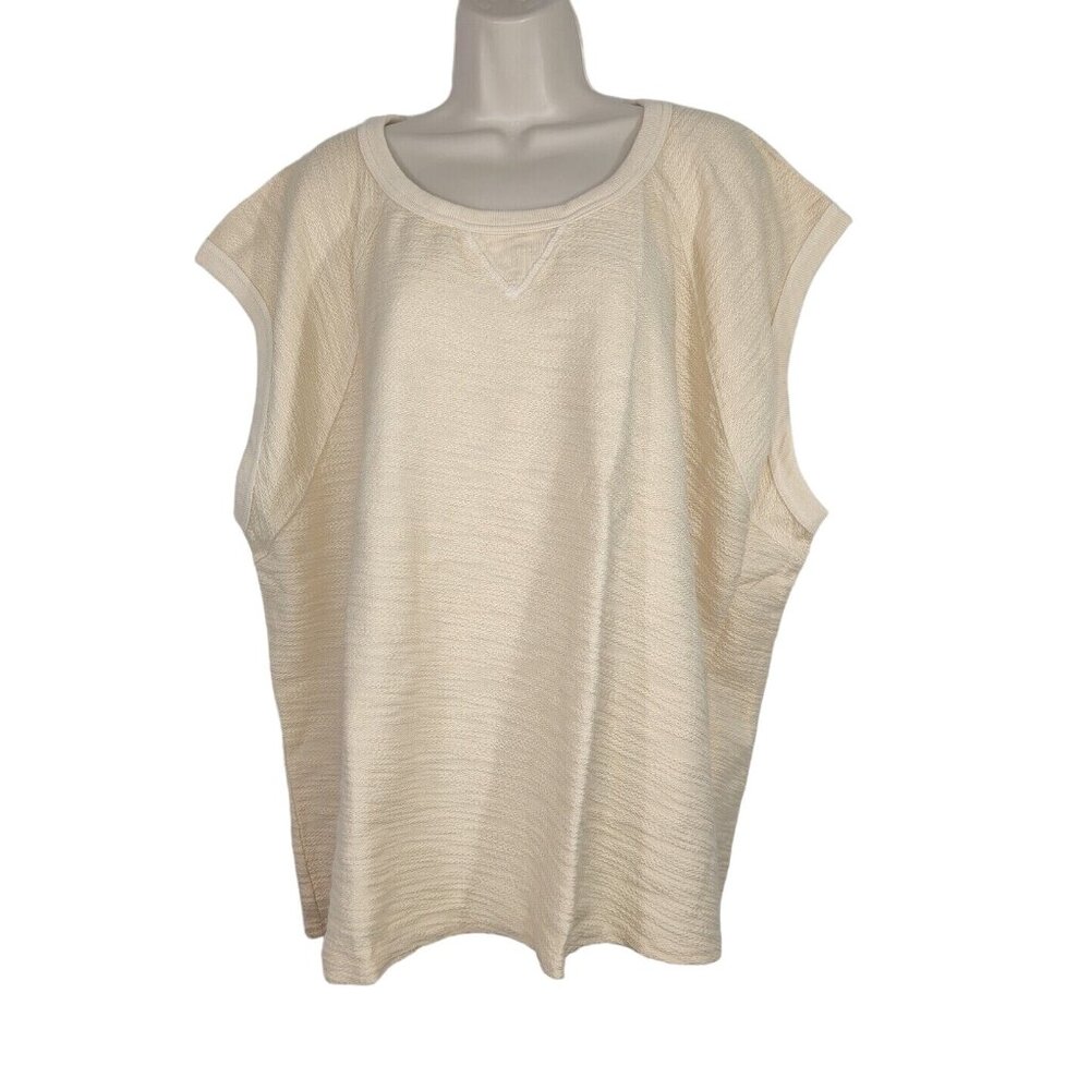 Universal Thread Sleeveless Muscle Shirt Textured Women Size 2X 20 22 Beige NEW